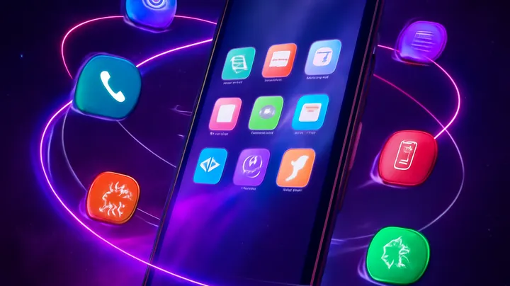 3444 BAT COM - Sleek smartphone floating in space 3444 BAT COM Sleek smartphone floating in space